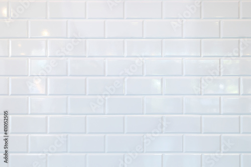 White ceramic brick tile wall,background.