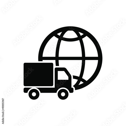Global shipping icon vector graphic illustration