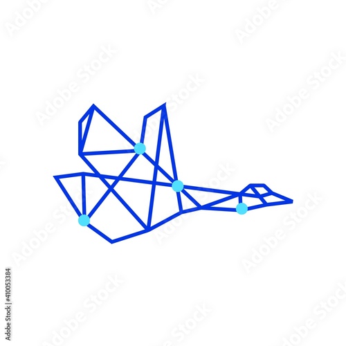 geometric goose tech monoline polygonal line logo vector icon illustration