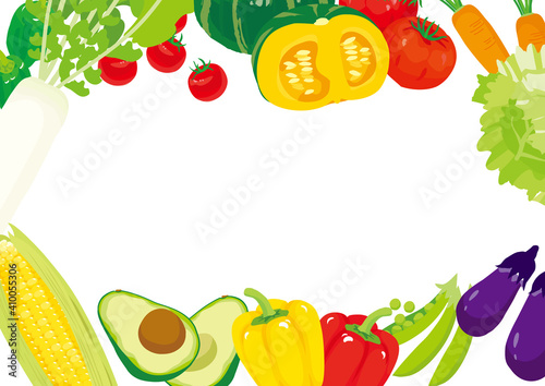 野菜イラスト　背景フレーム