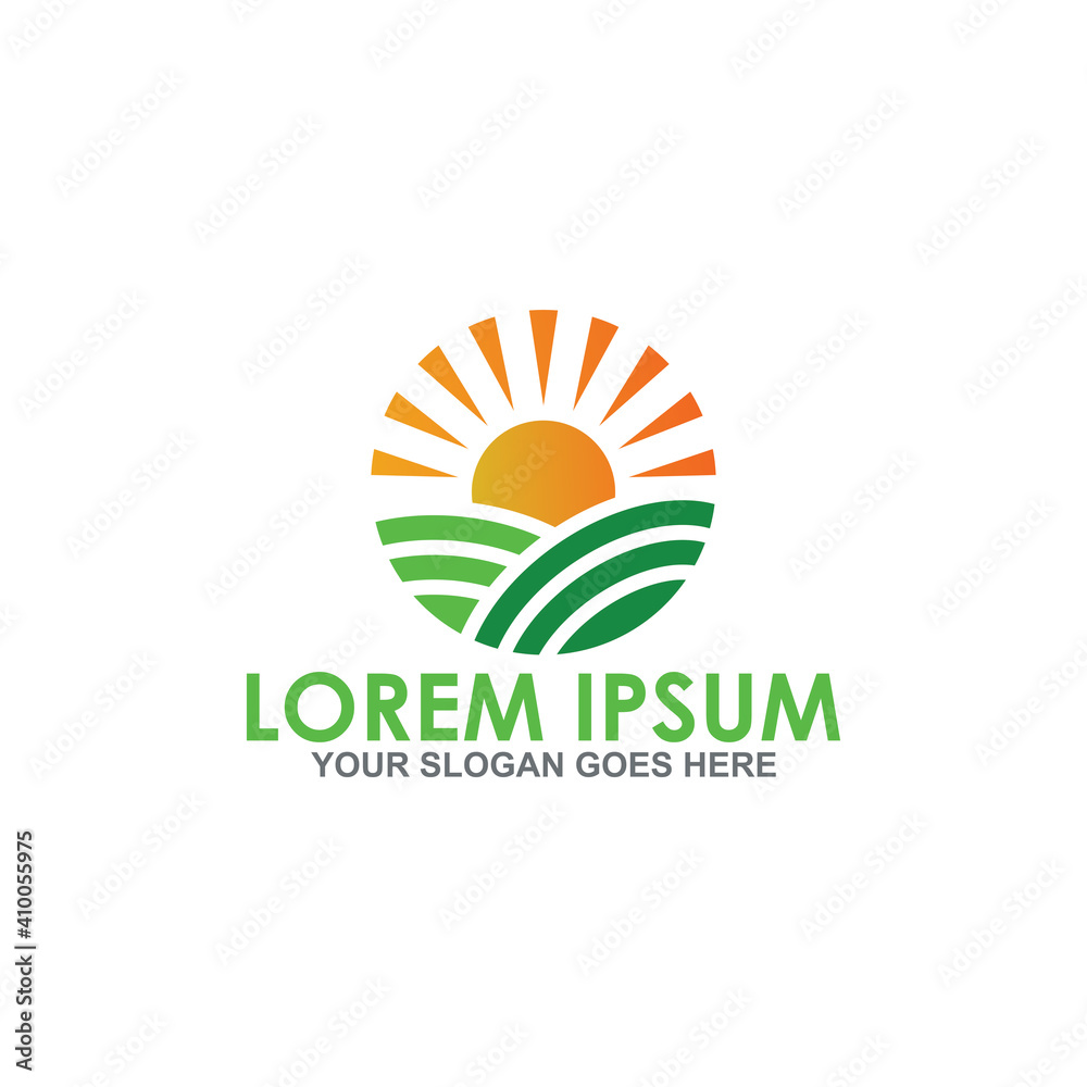 farm vector , green nature logo