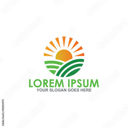farm vector , green nature logo