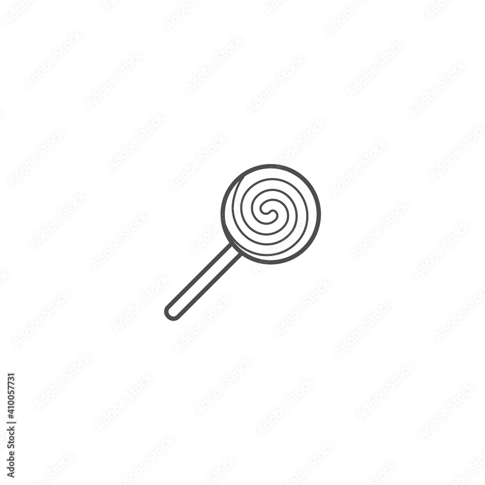 Illustration of Lollipop Candy Outline Icon - Fast Food Icon Set Vector Illustration Design. Illustration of Lollipop Candy Outline Icon - Fast Food Icon Set Vector Illustration Design.