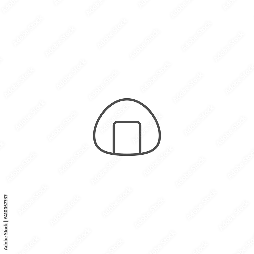 Illustration of Onigiri Outline Icon - Fast Food Icon Set Vector Illustration Design. Illustration of Onigiri Outline Icon - Fast Food Icon Set Vector Illustration Design.