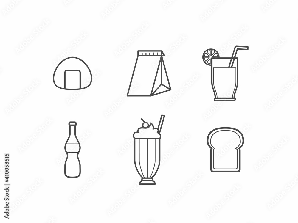 Set of Fast Foods Outline Icon Vol. 4 - Fast Food Icon Set Vector Illustration Design. Set of Fast Foods Outline Icon Vol. 4 - Fast Food Icon Set Vector Illustration Design.