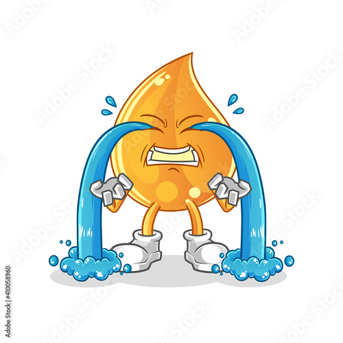 oil drop crying illustration. character vector