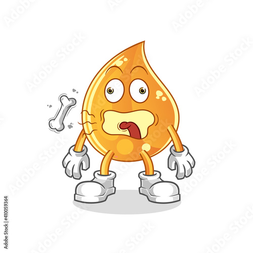 oil drop burp mascot. cartoon vector