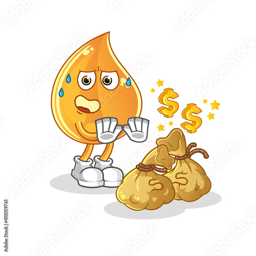 oil drop refuse money illustration. character vector