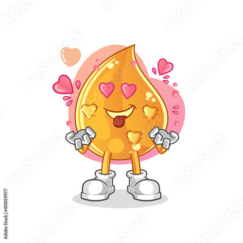 oil drop fallin love vector. cartoon character