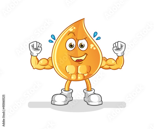 oil drop muscular cartoon. cartoon mascot vector