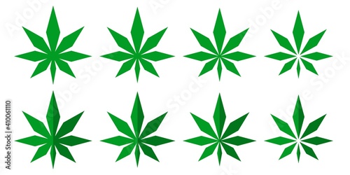Abstract Flat Cannabis Leaf Vector Illustration Icon