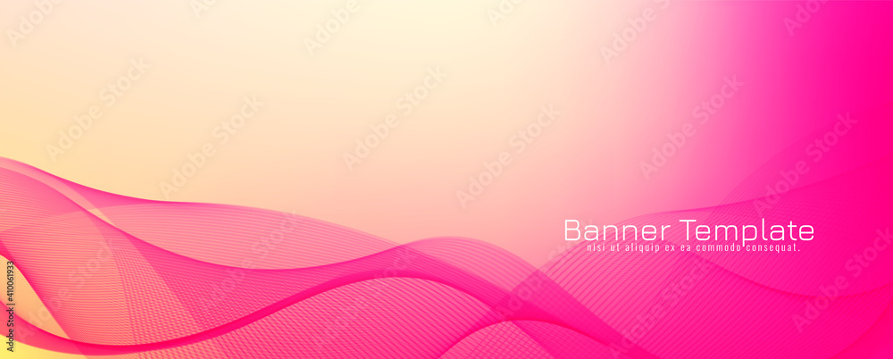 Abstract pink color wave design banner