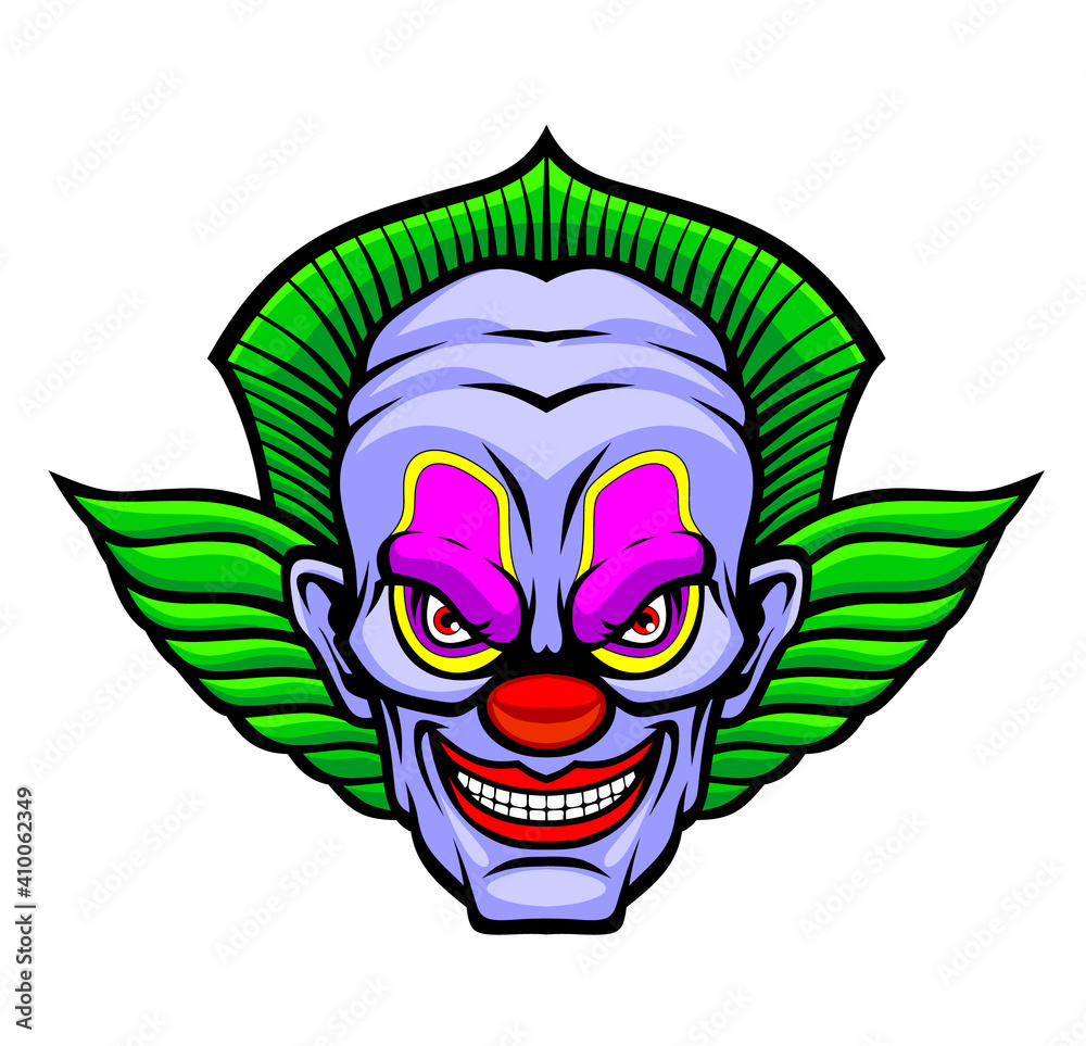 Evil cartoon clown illustration. Evil cartoon clown illustration.