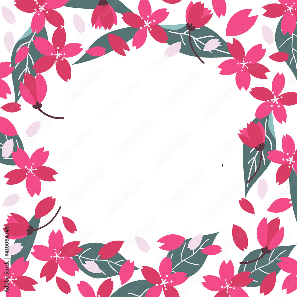 Dark pink cherry blossom frame Dark pink cherry blossom frame