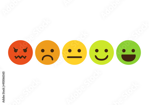 User experience feedback concept with different mood emoji. Feedback emoji form for web site or app