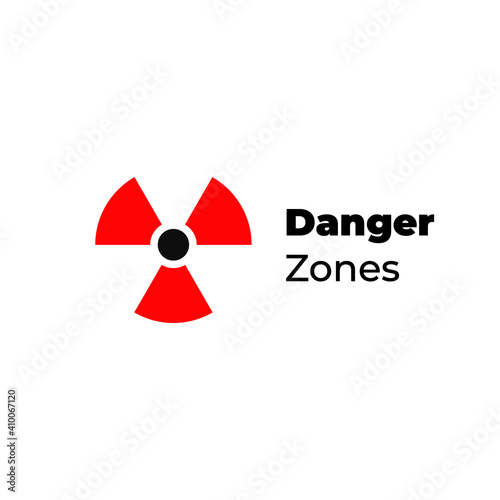 danger zone or radioactive sign atomic logo concept design