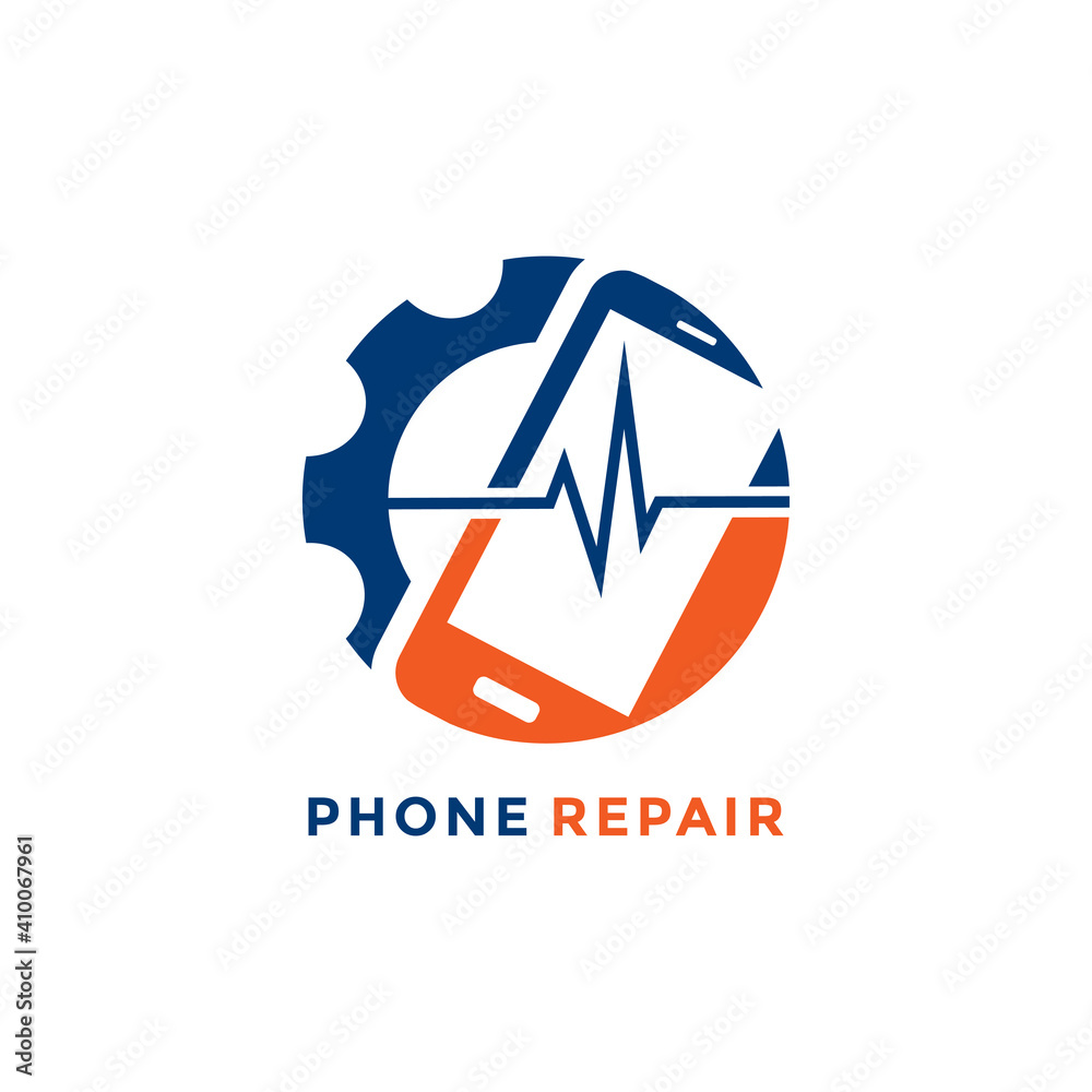 Phone Cell Repair Vector Logo Design Adobe Stock