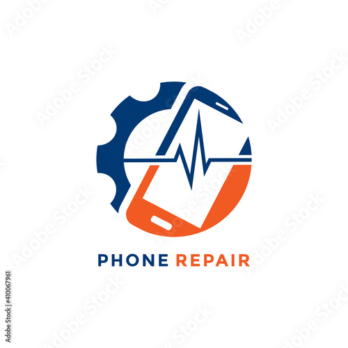 Phone Cell Repair Vector Logo Design