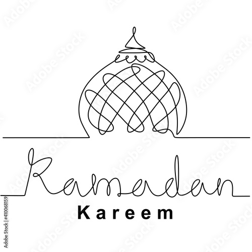 Foto Mosque continuous line drawing vector minimalist design