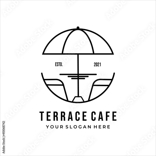 Print terrace cafe classic logo illustration vector design graphic