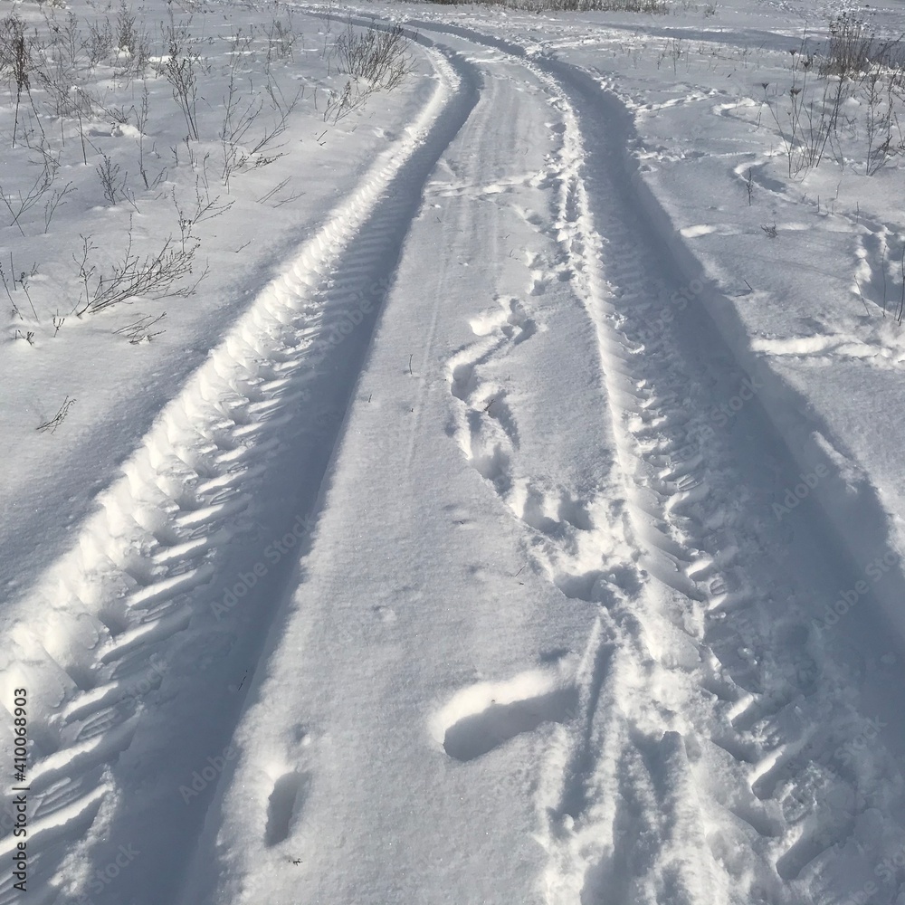 snow covered road