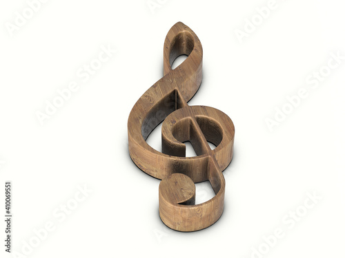 Wood music note symbol photo