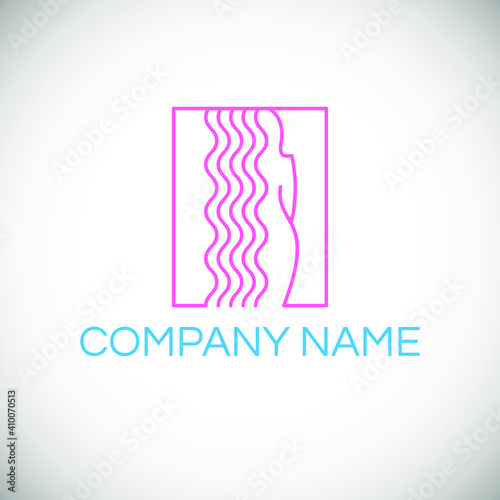 Logo with a female silhouette. Vector illustration