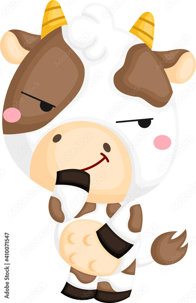 a vector of a cute cow smirking
a vector of a cute cow smirking