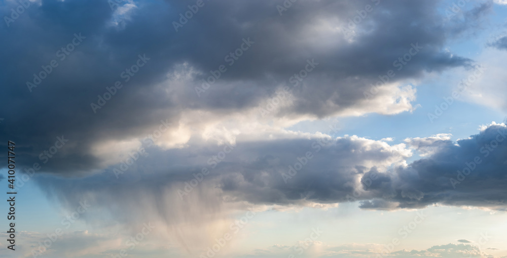 Sky with clouds and rain