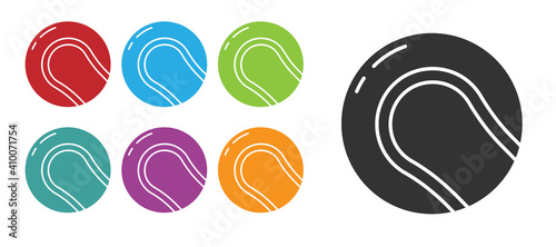 Black Baseball ball icon isolated on white background. Set icons colorful. Vector Illustration.