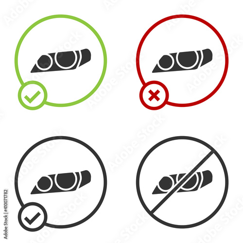 Black Car headlight icon isolated on white background. Circle button. Vector Illustration.