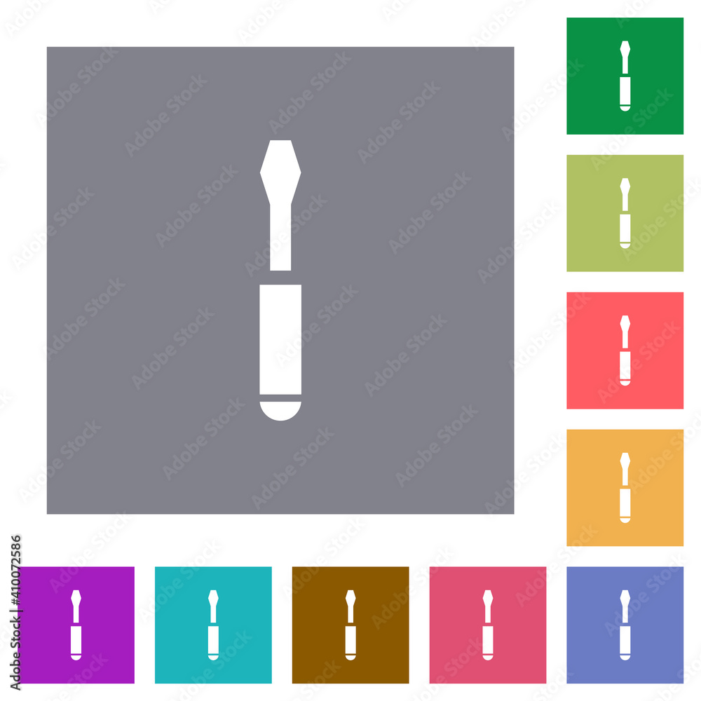 Single screwdriver square flat icons Single screwdriver square flat icons