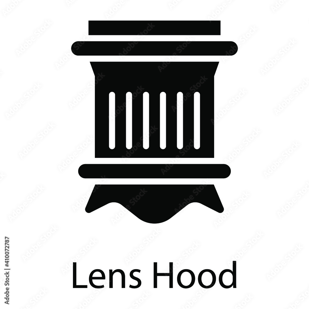 lens hood glyph icon isolated on white background