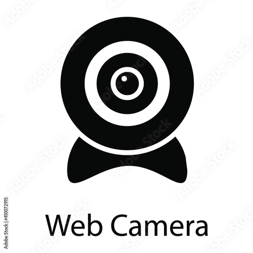 web cam glyph icon isolated on white background