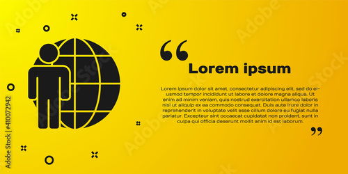 Black Head hunting icon isolated on yellow background. Business target or Employment sign. Human resource and recruitment for business. Vector.