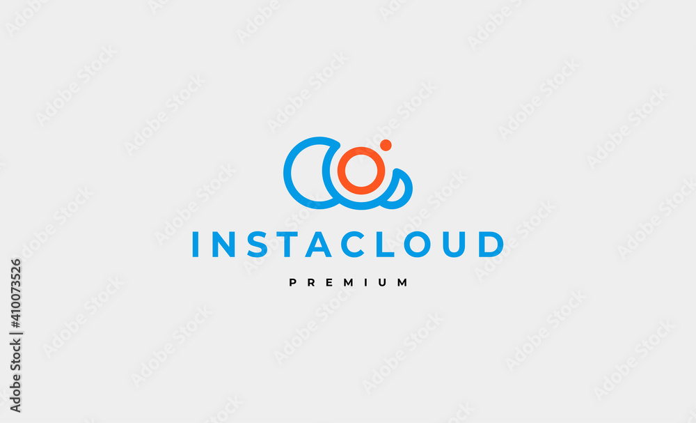 insta cloud social media Logo Icon vector design