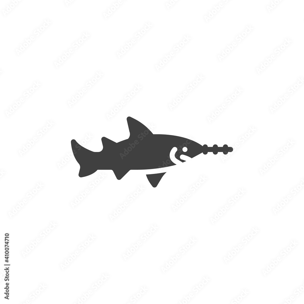 Sawfish line icon. linear style sign for mobile concept and web design. Saw fish outline vector icon. Symbol, logo illustration. Vector graphics Sawfish line icon. linear style sign for mobile concept and web design. Saw fish outline vector icon. Symbol, logo illustration. Vector graphics
