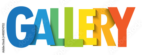 GALLERY colorful vector typography banner isolated on white background