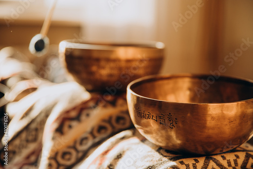 Tibetan singing bowls for meditation