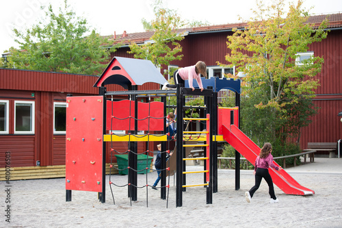 Children playing on playground