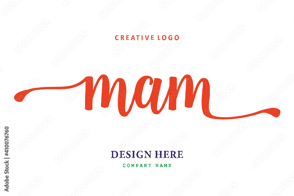 Fototapeta premium MAM lettering logo is simple, easy to understand and authoritative