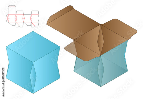 Box packaging die cut template design. 3d mock-up