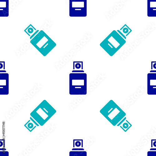 Blue Perfume icon isolated seamless pattern on white background. Vector. © Kostiantyn