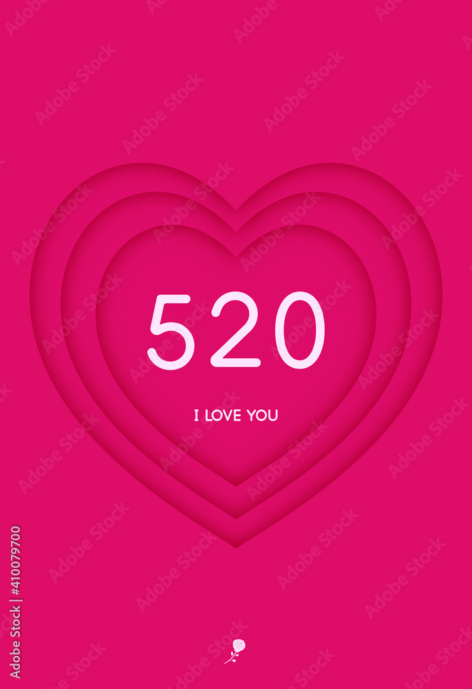 A heart-shaped pattern says 520 A heart-shaped pattern says 520