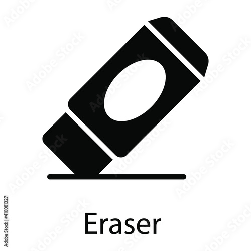 eraser glyph icon isolated on white background