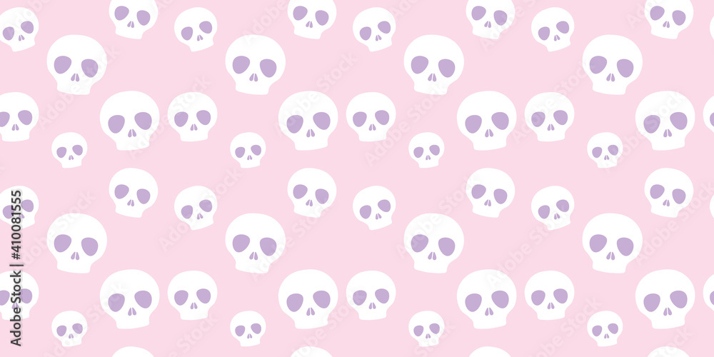 Pink and white skulls seamless repeat pattern background. Pink and white skulls seamless repeat pattern background.