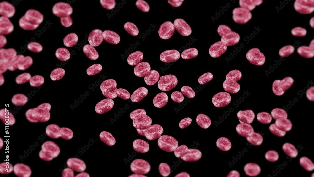 Flying many red blood cells on black background. Medical concept. Stream of human erythrocytes. 3D loop animation of cell rotating. Flying many red blood cells on black background. Medical concept. Stream of human erythrocytes. 3D loop animation of cell rotating.