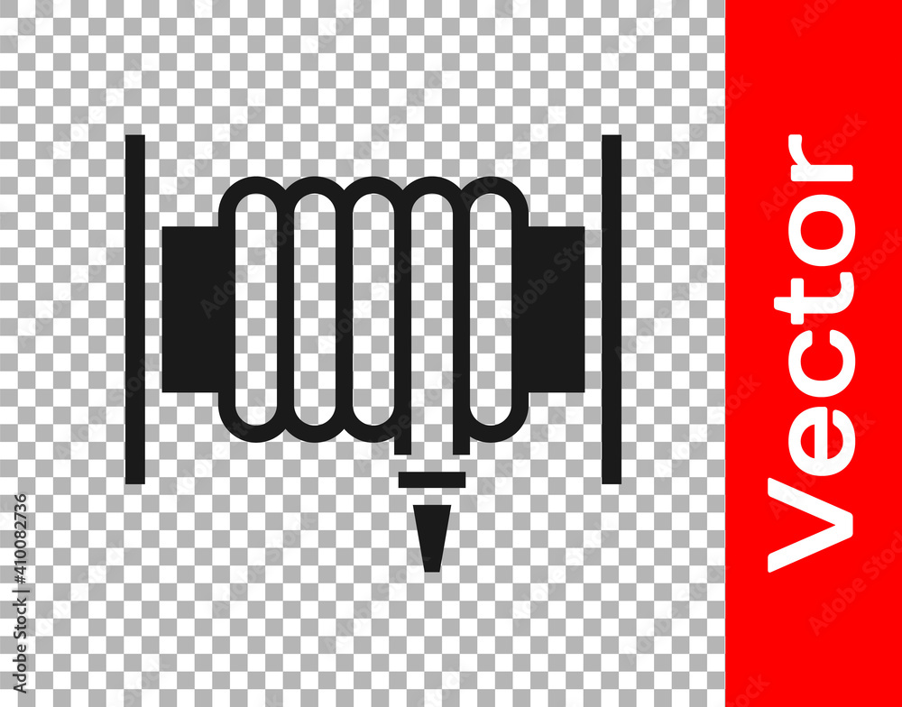 Black Fire hose reel icon isolated on transparent background. Vector. Black Fire hose reel icon isolated on transparent background. Vector.