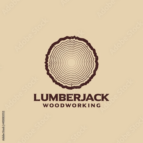 sawmill logo wood lumberjack design vector