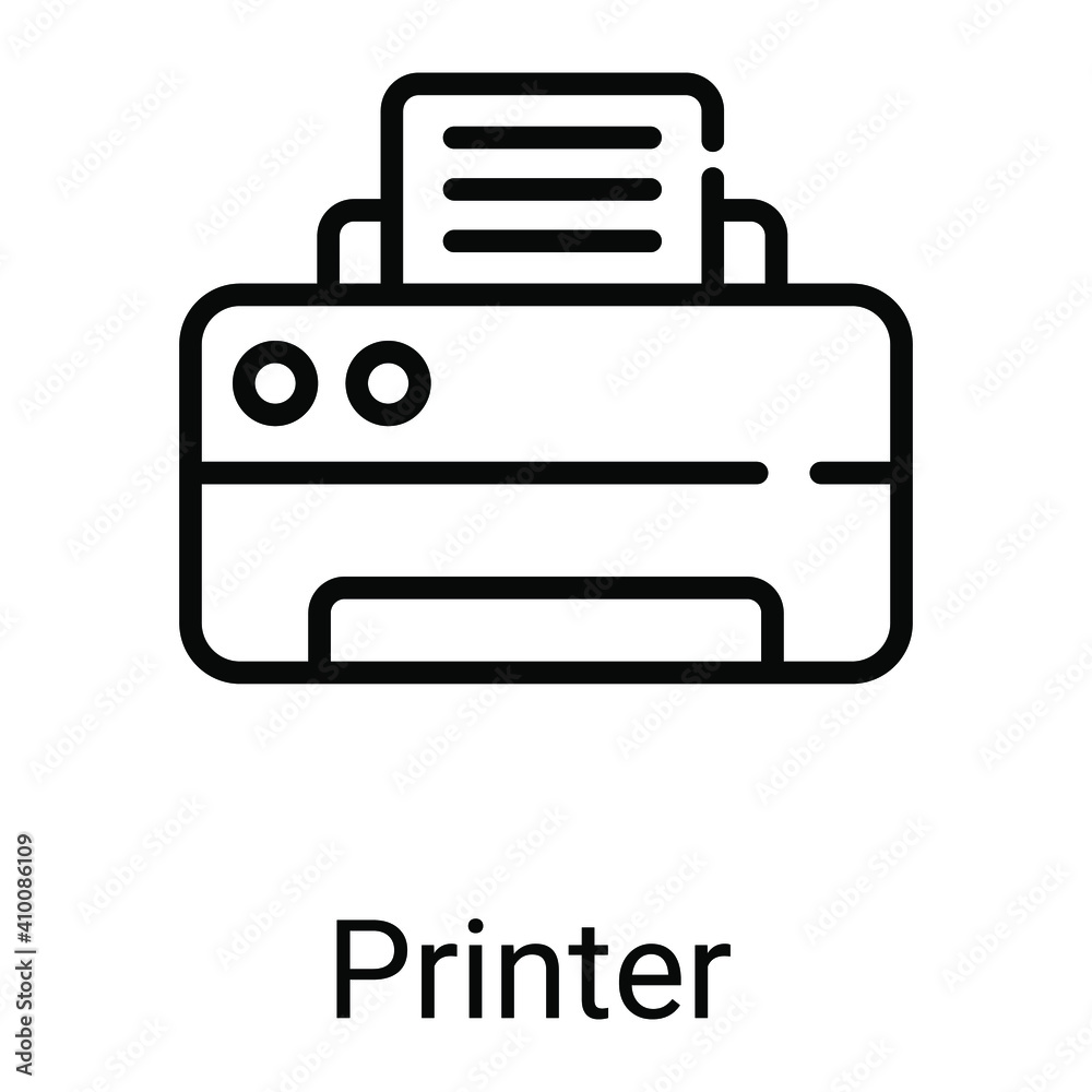 printer line icon isolated on white background printer line icon isolated on white background